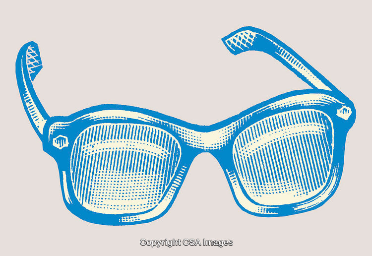 Retro Sunglasses Illustration Featuring a Blue Line Art Style Design