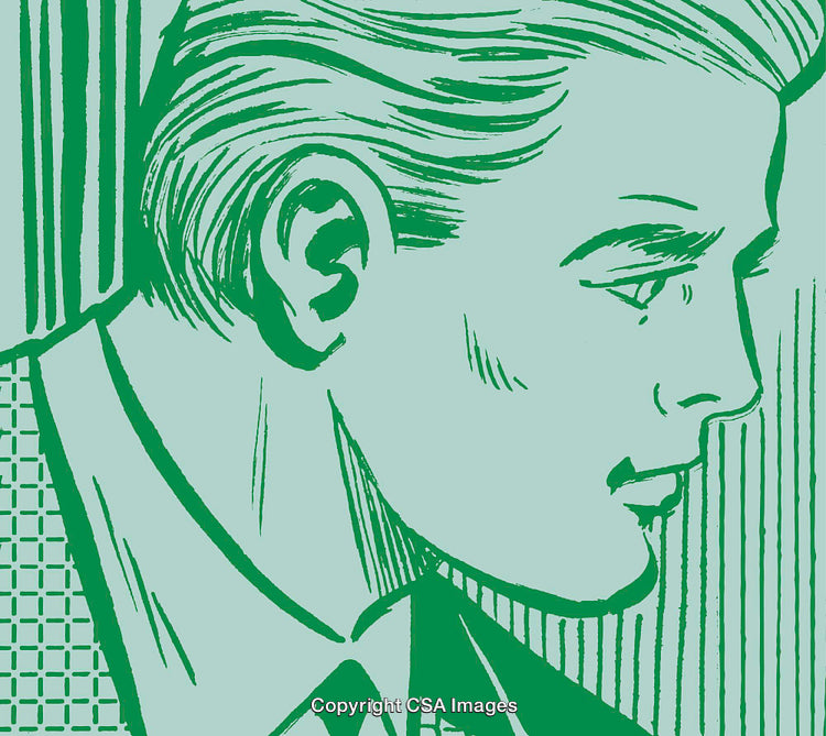 Retro Vector Illustration of a Man in Profile View with Style