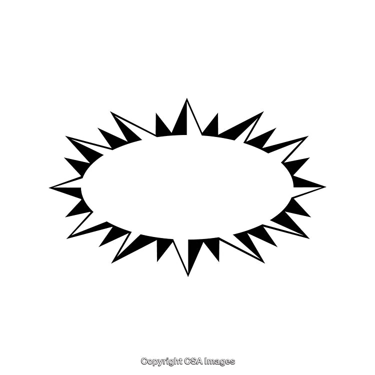 Black and White Border Design with Spiked Circular Motif