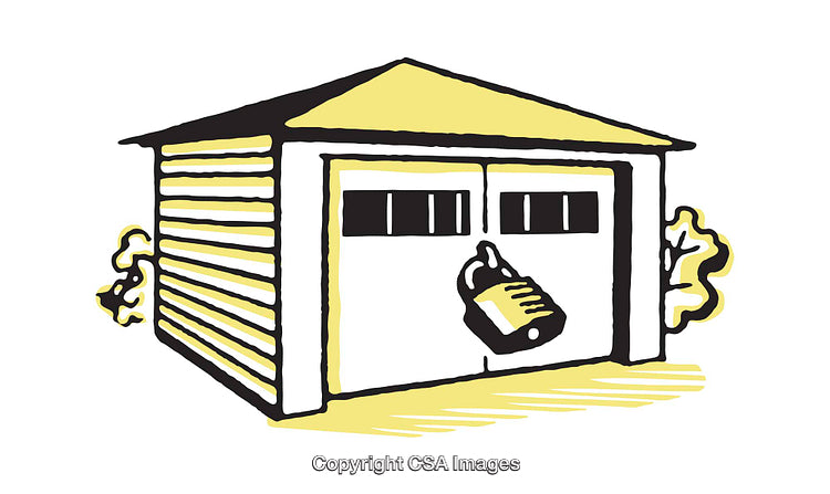Illustration of a Secure Locked Garage with Simplistic Colors