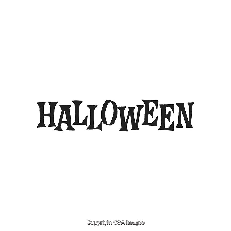 Halloween Text Design Featuring Bold Typeface on a Plain White Background