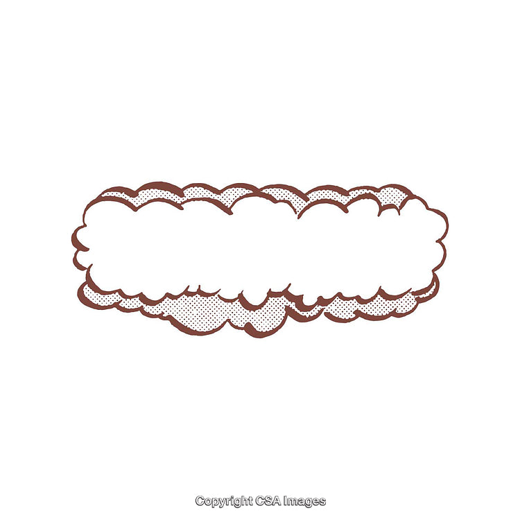 Hand-Drawn Cloud Bubble with Retro Dotted Textured Style