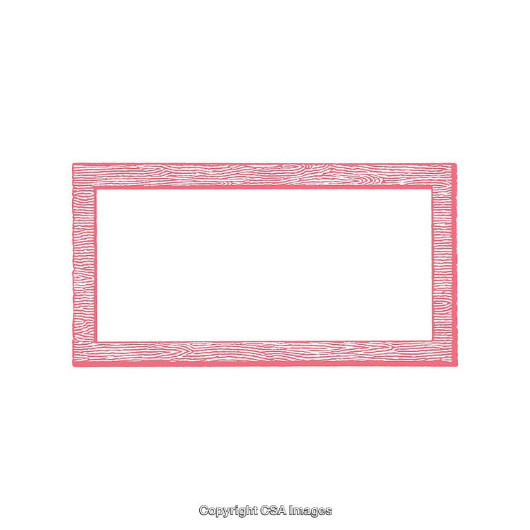 Rectangular Frame with Pink Line Art Texture on White Background
