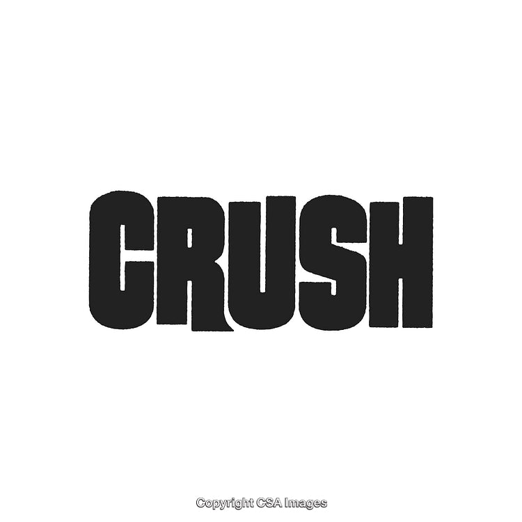 Bold Black Text Displaying the Word 'CRUSH' on a White Background