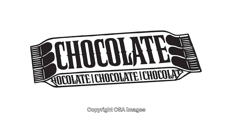 Black and White Chocolate Bar Line Art Illustration