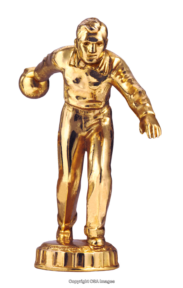 Golden Bowling Trophy Figurine Representing Excellence in Sports Achievement