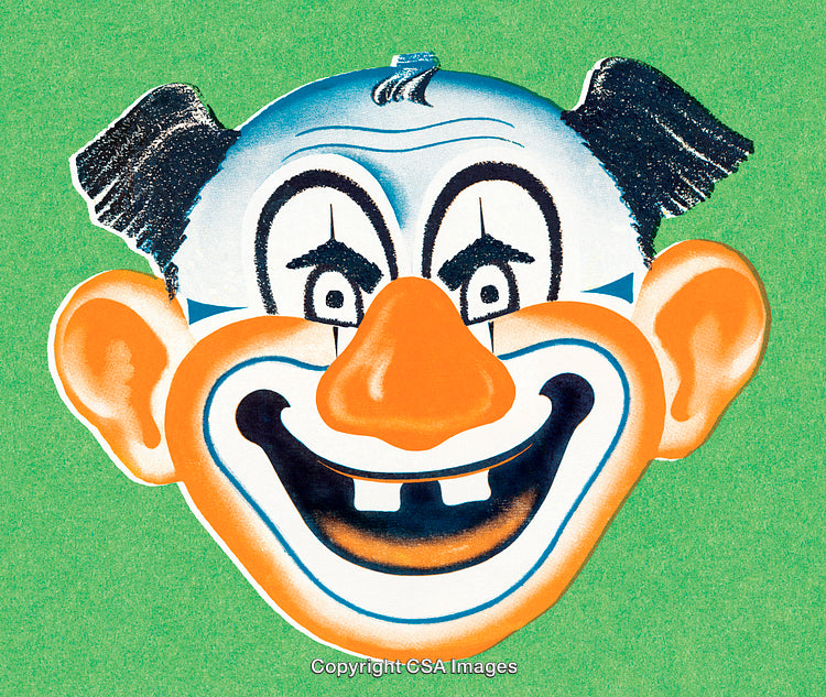 Bright Colorful Clown Illustration with Cartoon Style and Big Smile