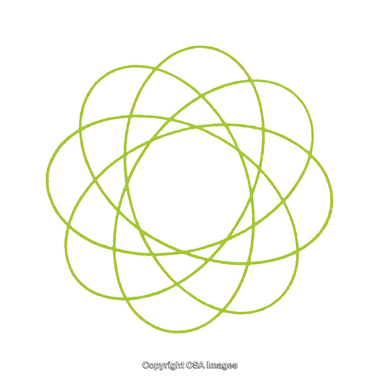 Abstract Green Circular Geometric Shape with Overlapping Lines and Symmetry