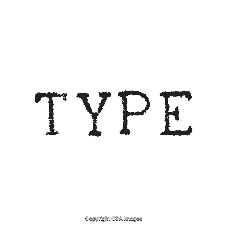 Vintage Black Text Stamped On White Background for Typography Design Projects