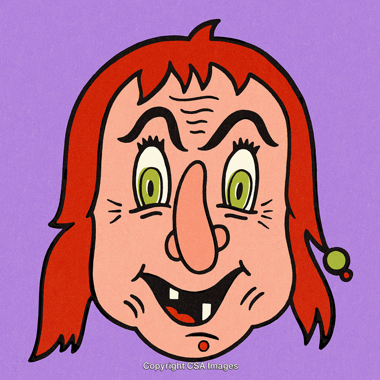 Colorful Cartoon Illustration of a Cheerful Person with Nostalgic Style