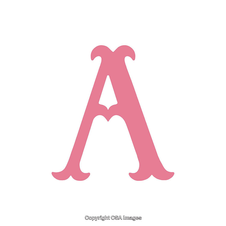 Pink Decorative Letter A on a White Background