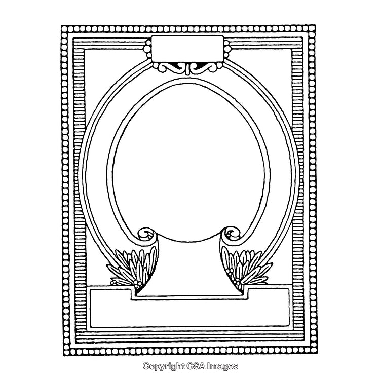 Ornate Black and White Rectangular Border With Intricate Design