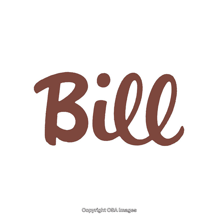 Stylized Text Illustration in Brown Color with "Bill" Written