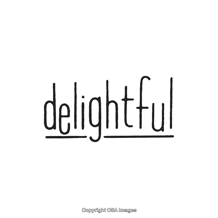 Hand-Drawn Decorative Typography Featuring the Word 'Delightful' in Black Ink