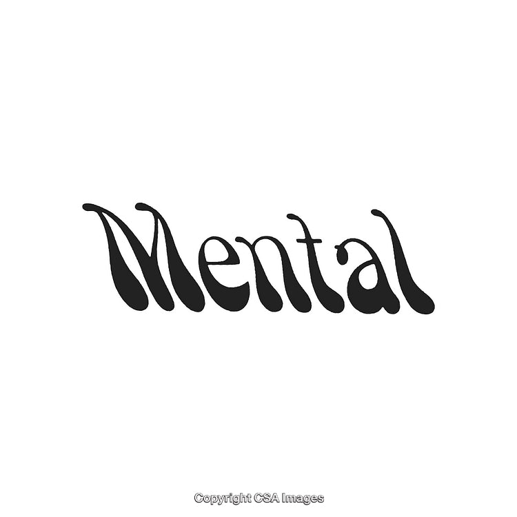 Creative Typography Design Featuring the Word Mental in Artistic Font Style