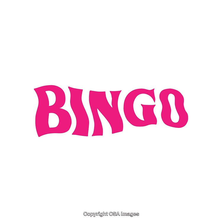 Bold Pink Bingo Word Art Design on Clean White Background