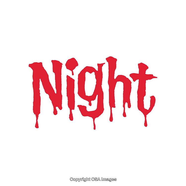 Red Dripping Blood Text Word Art Featuring the Word 'Night'
