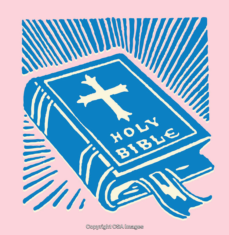Color Line Art Illustration of The Holy Bible with Radiating Lines