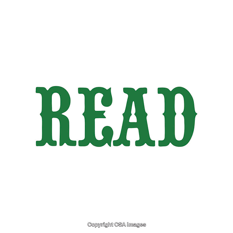 Green Text Word Art Displaying the Word Read in Bold Capital Letters