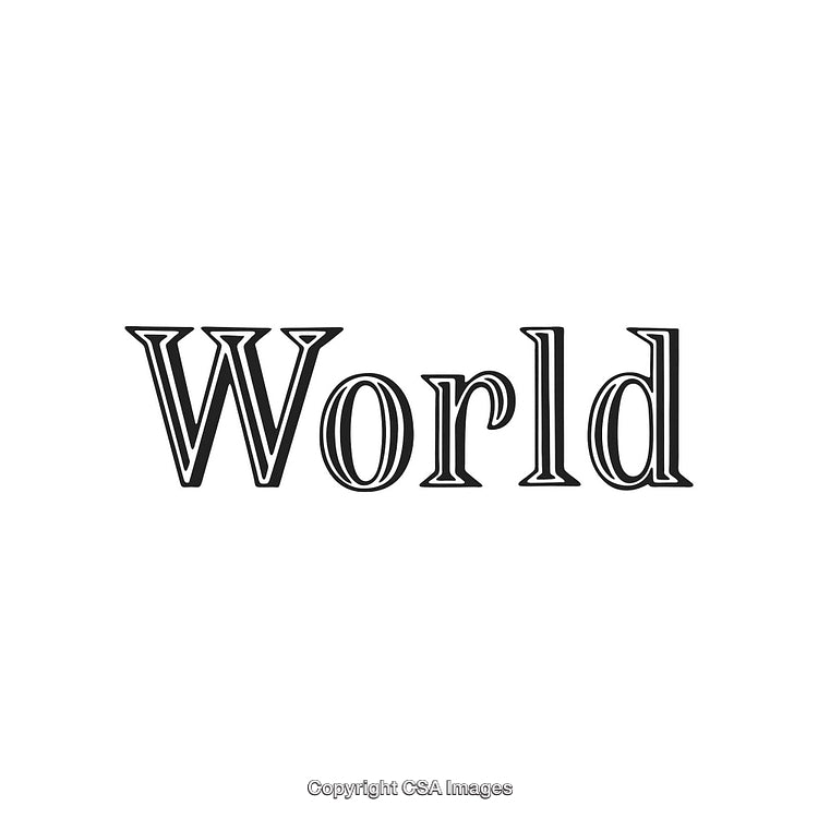 Elegant Black and White Typography Design Featuring the Word 'World'