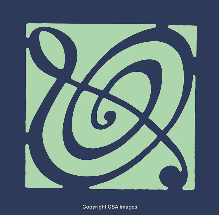 Abstract Line Art Design with Elegant Swirls and Contrasting Colors
