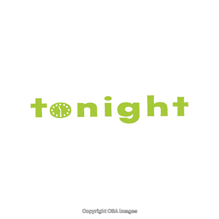 Creative Typography Image with Green Text Highlighting 'Tonight'