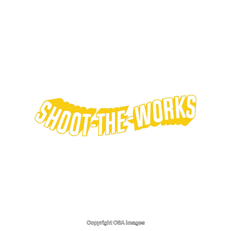 Bold Text Graphic with Stylized Yellow Typography on White