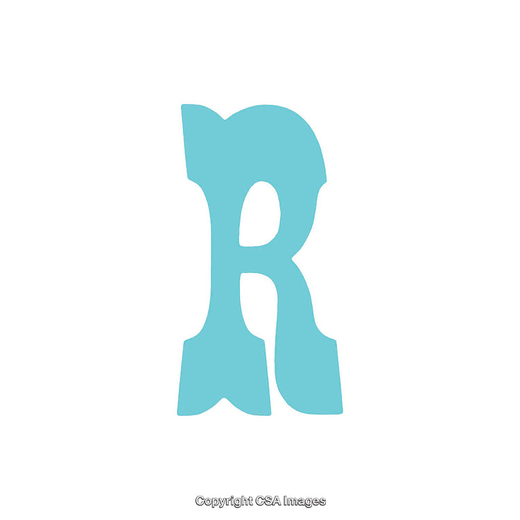 Stylized Blue Letter R on a White Background Design Element