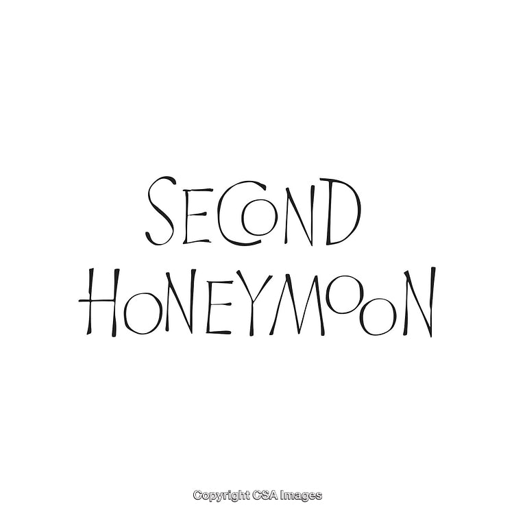 Graphic Design Featuring the Words "Second Honeymoon" in Artistic Typeface