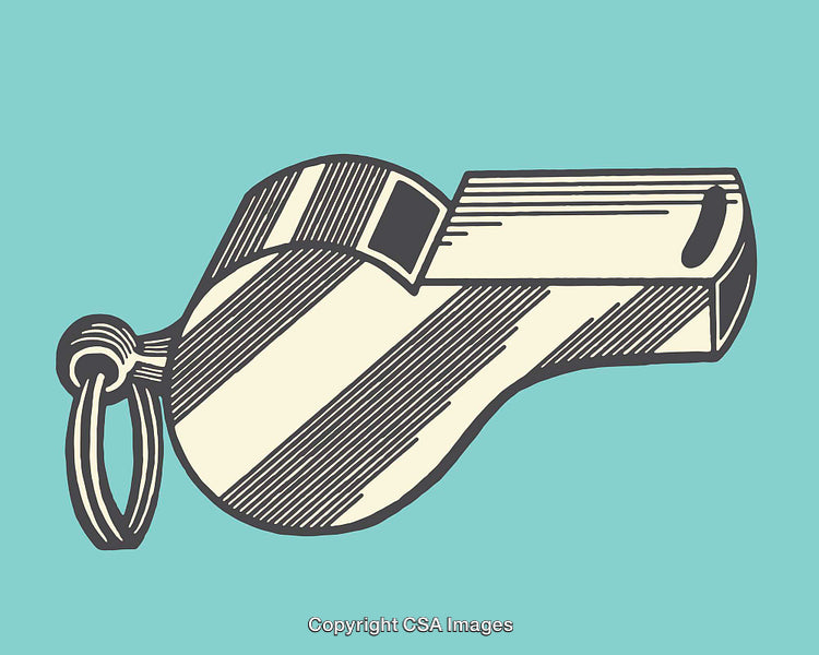Vintage Whistle Illustration on a Solid Teal Background