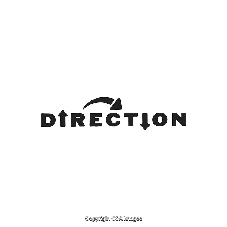 Creative Typography with Arrow Elements Depicting Direction and Movement Concept
