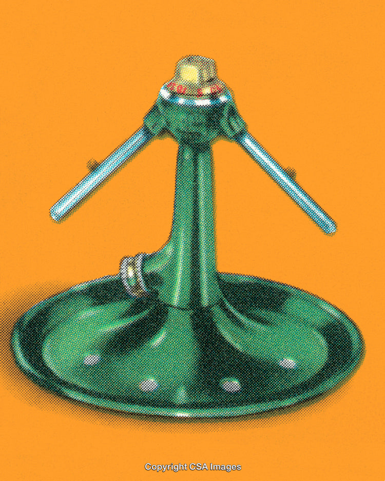 Vintage Green Rotor Against an Orange Backdrop