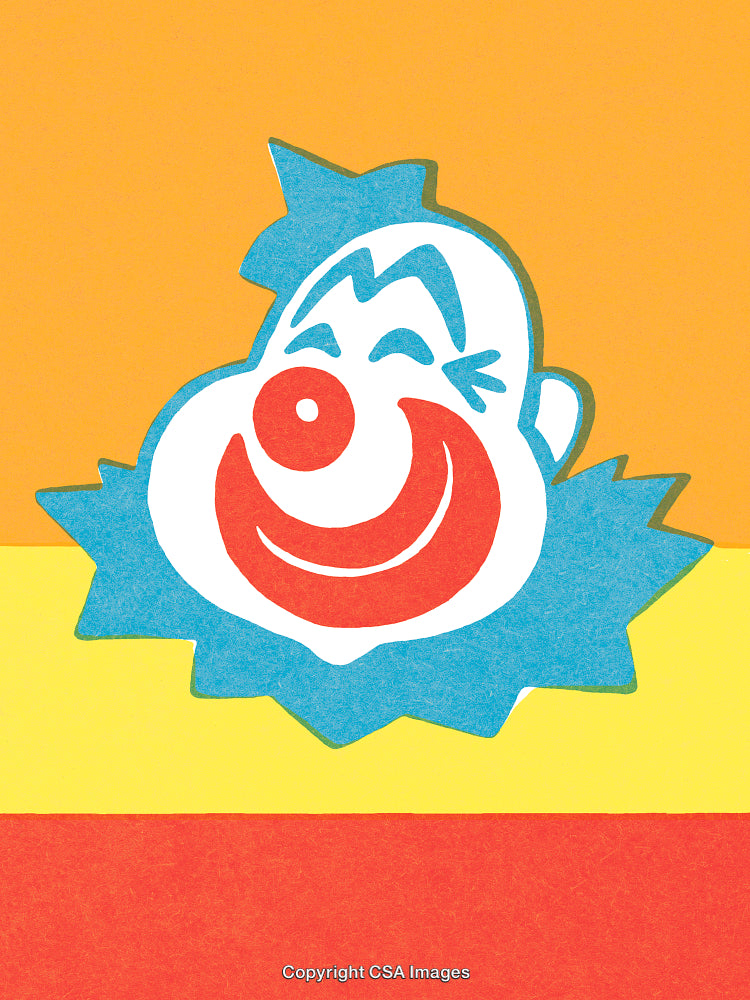 Colorful Illustration of a Cheerful Clown on Bright Background