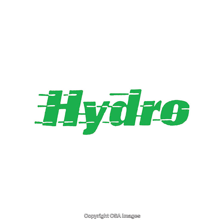 Green Hydro Logo Featuring Horizontal Streak Design in Stylish Font on White Background