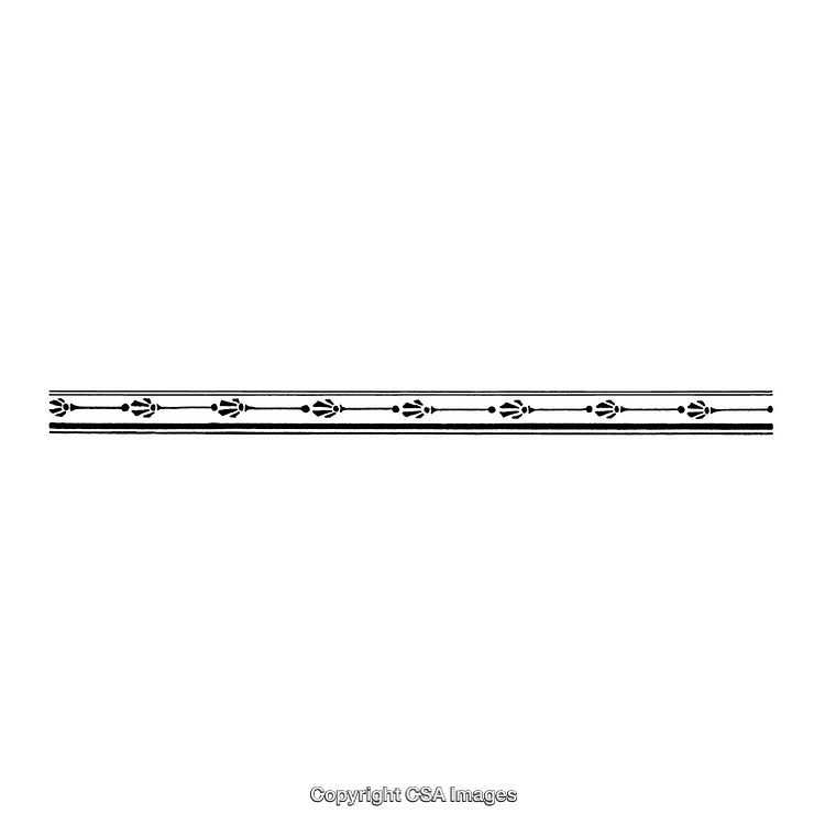 Black and White Decorative Border with Repeating Floral Design