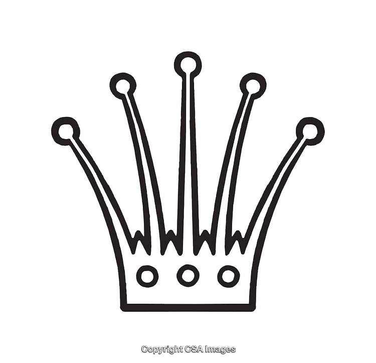 Minimalistic Black And White Line Art Illustration of a Crown Symbol