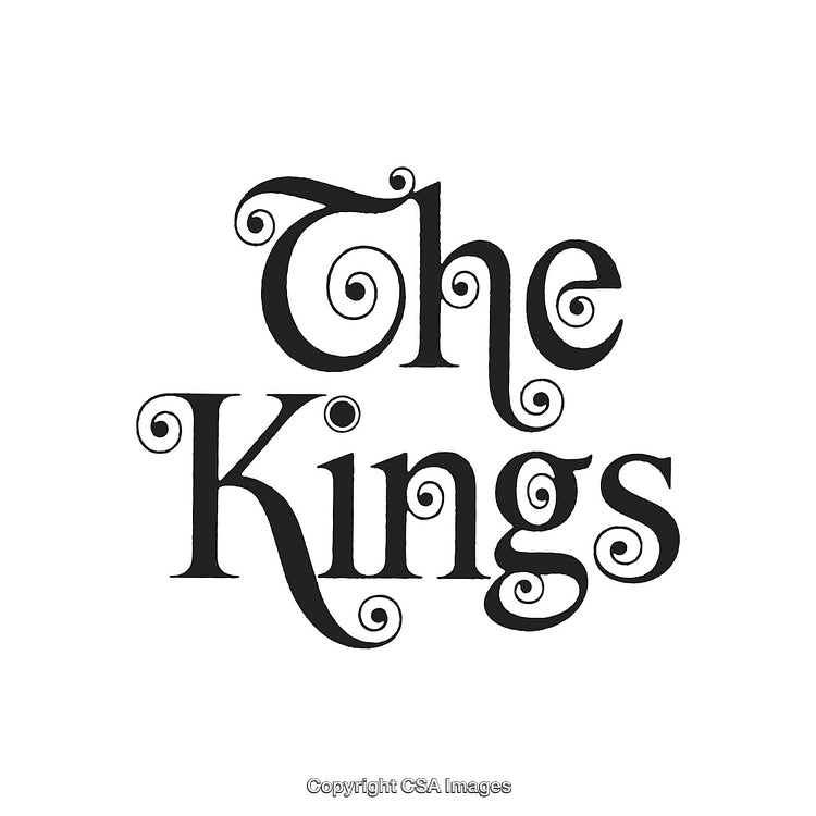 Ornamental Calligraphic Text Featuring The Words 'The Kings' in Black Font