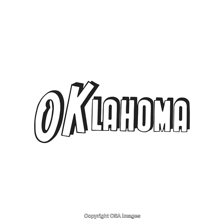 Creative Oklahoma Typography Art with Retro Design Style