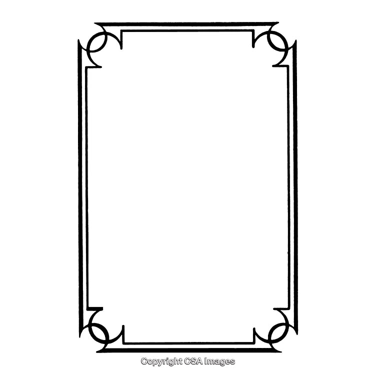 Elegant Black and White Decorative Border Frame with Ornate Corners
