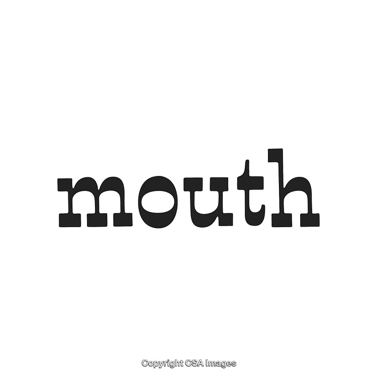 Black Stylized Text Depicting the Word 'Mouth' in a Unique Font