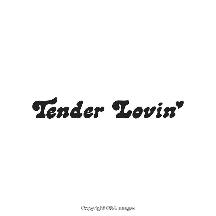 Retro Typography with Tender Lovin' Phrase in Playful Black Font Style