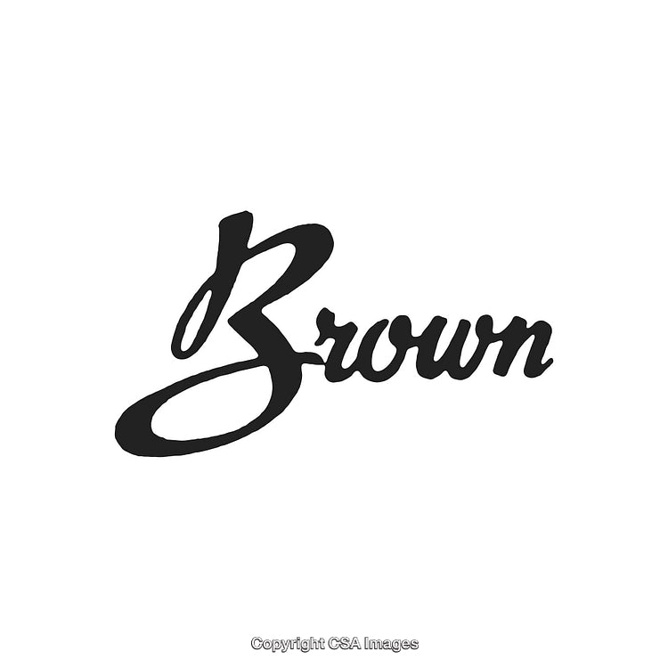 Stylish Black Calligraphy in Script Font Spelling the Word 'Brown'