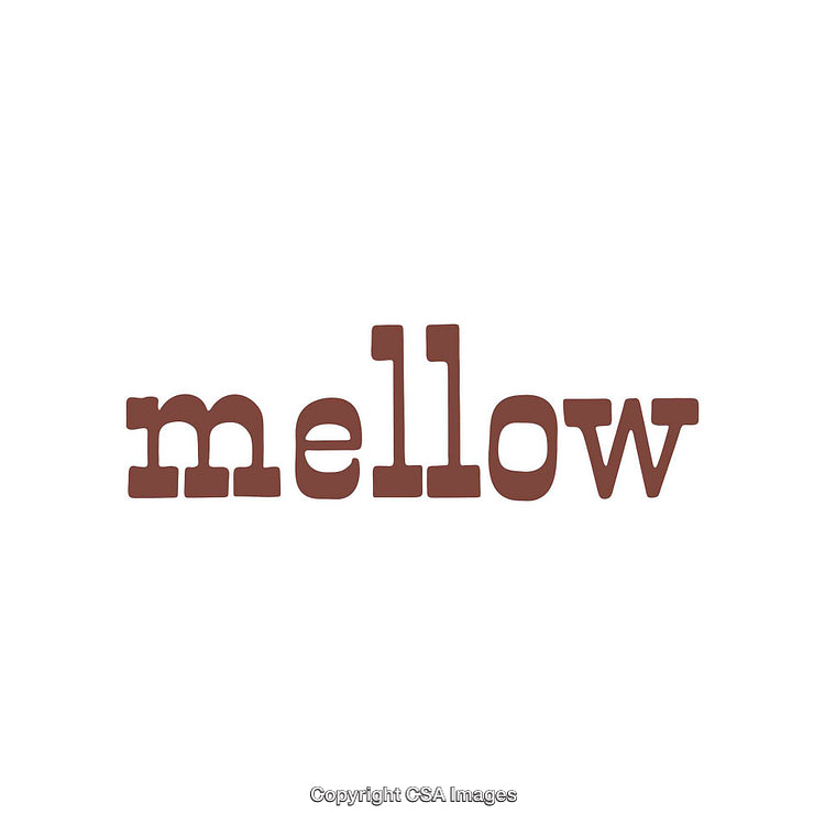 Minimalistic Typography Image Featuring the Word 'Mellow' in Brown on White