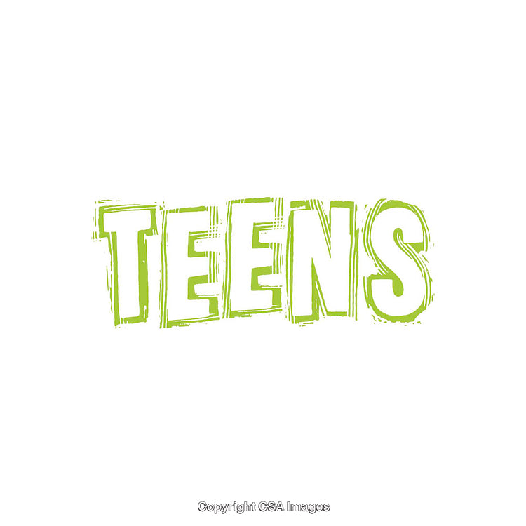 Green Text Design Featuring the Word 'Teens' on White Background