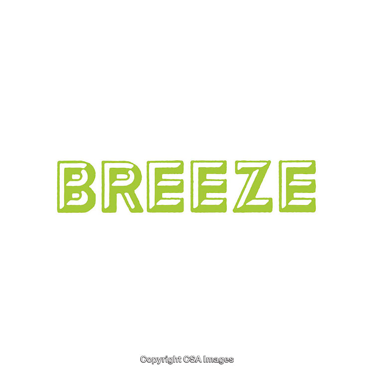 Green Stylized Breeze Text on White Background for Minimalist Designs