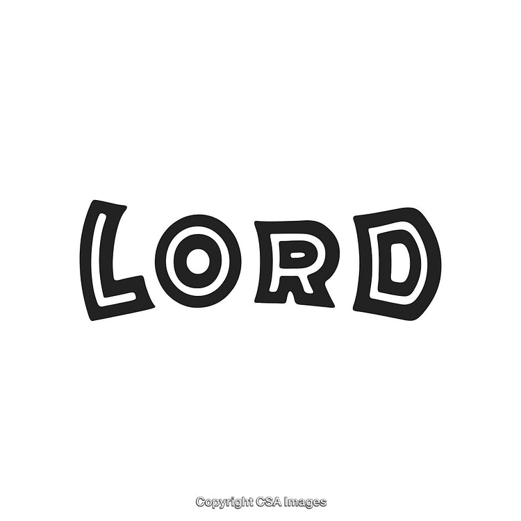 Black and White Illustrated Text 'Lord' on a Plain Background