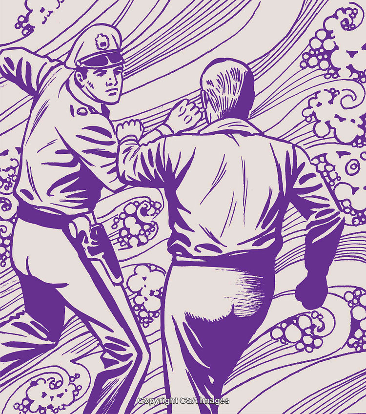 Illustration of Conflict Between Police Officer and Civilian in Dynamic Setting