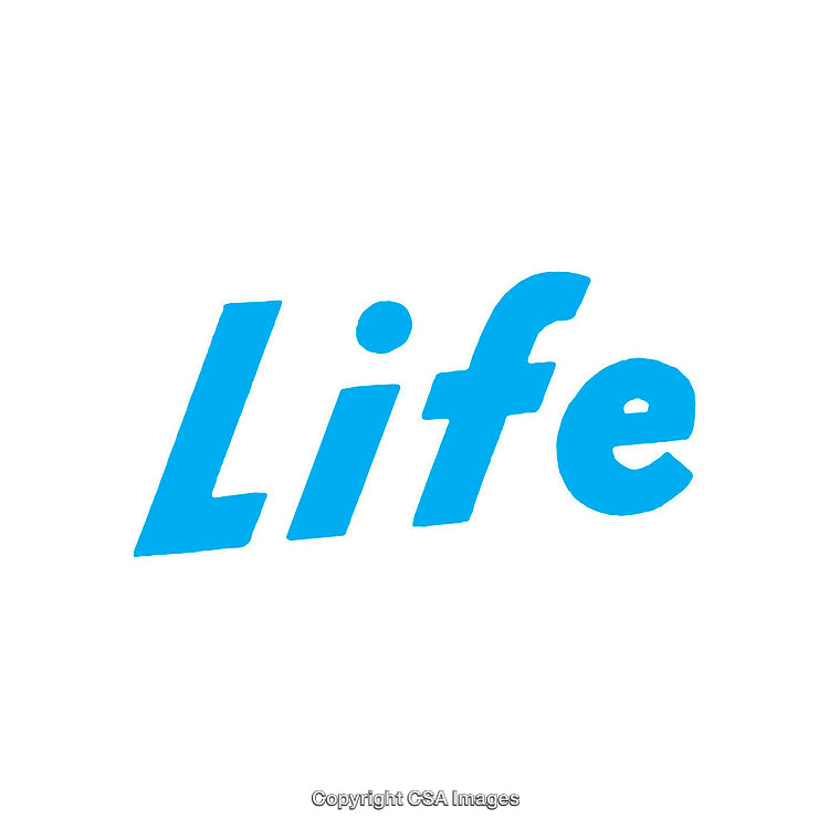 Blue Stylized 'Life' Word Isolated on a White Background