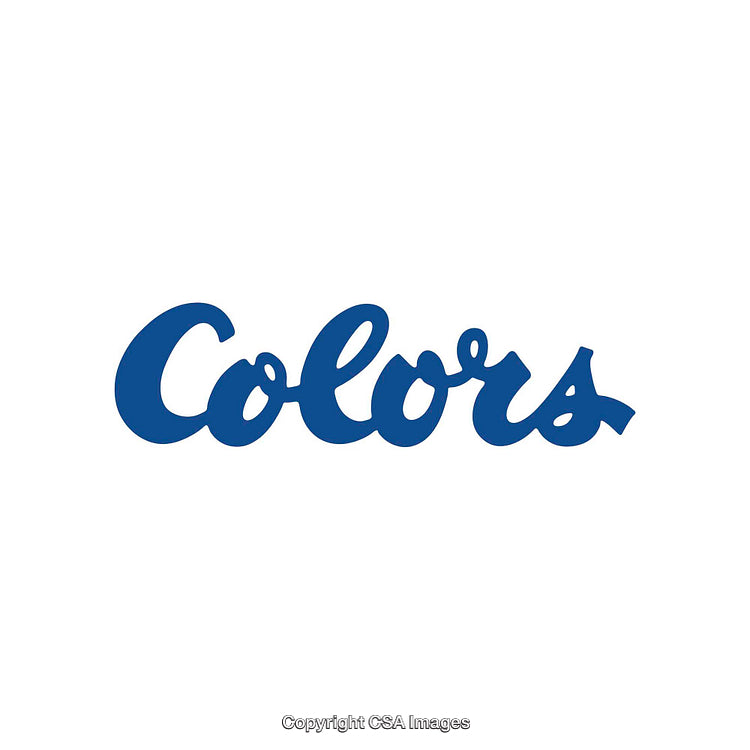 Blue Stylized Text Displaying Colors on a White Background