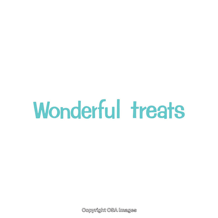 Simple Turquoise Text Artwork Reading 'Wonderful Treats' on White Background